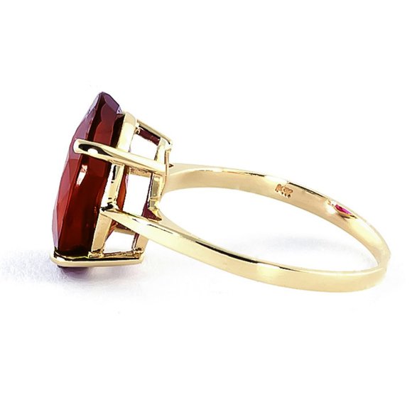 14K. SOLID GOLD RING WITH NATURAL OVAL RUBY - Picture 5 of 7